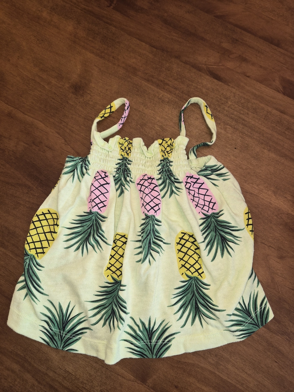 Girls Pineapple Print Tank Top - Yellow & Pink